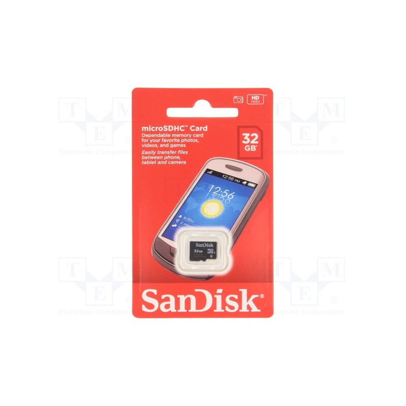 1 pcs x SANDISK - SDSDQM-032G-B35 - Memory card, microSDHC, Class 4, 32GB