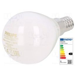 1 pcs x PHILIPS - 8718699763411 - LED lamp, warm white, E14, 230VAC, 250lm, P: 2.2W, 2700K, CRImin: 80