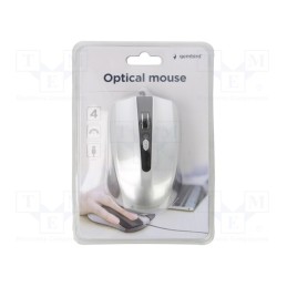 1 pcs x GEMBIRD - MUS-4B-01-BS - Optical mouse, black,silver, USB A, wired, 1.35m, No.of butt: 4