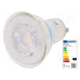 1 pcs x PHILIPS - 8718696728291 - LED lamp, warm white, GU10, 230VAC, 225lm, P: 2.7W, 36°, 3000K