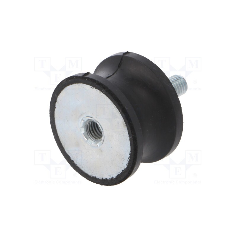 1 pcs x ELESA+GANTER - DVC.2-40-30-25-M8-23-55 - Vibration damper, M8, Ø: 40mm, rubber, L: 25mm, Thread len: 23mm