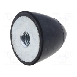 1 pcs x ELESA+GANTER - DVA.7-30-30-M8-55 - Vibration damper, M8, Ø: 30mm, rubber, L: 30mm, H: 8mm, 247N