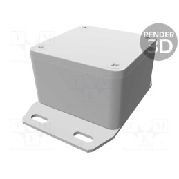 1 pcs x HAMMOND - 1590LBFBK -AS - Enclosure: multipurpose, X: 51mm, Y: 51mm, Z: 31mm, with fixing lugs