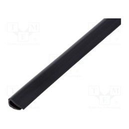 1 rol x KURANT - OKB-2,5 BLACK - Hole and edge shield, PVC, L: 10m, black, H: 12mm, W: 6mm, -30÷70°C
