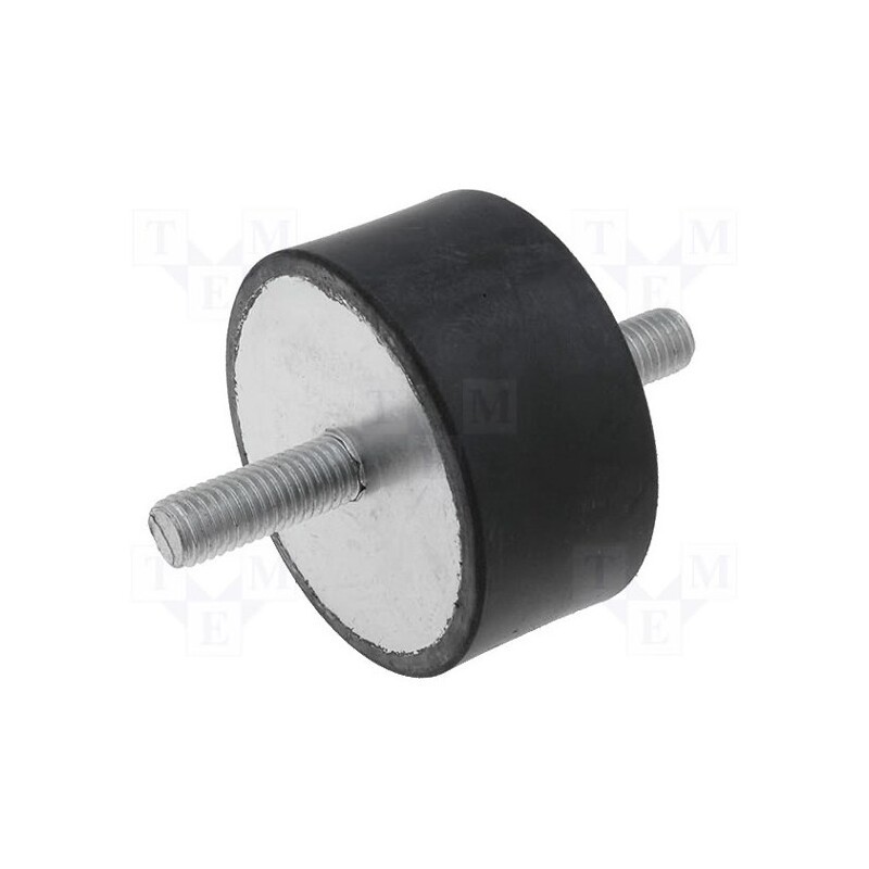 1 pcs x ELESA+GANTER - DVA.1-50-50-M10-28-55 - Vibration damper, M10, Ø: 50mm, rubber, L: 50mm, Thread len: 28mm
