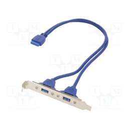 1 pcs x GEMBIRD - CC-USB3-RECEPTACLE - Transition: adapter, IDE 20pin female,USB A socket x2, 0.45m