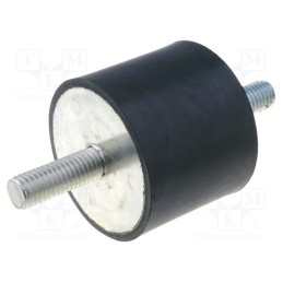 1 pcs x ELESA+GANTER - DVA.1-50-40-M10-28-55 - Vibration damper, M10, Ø: 50mm, rubber, L: 40mm, Thread len: 28mm