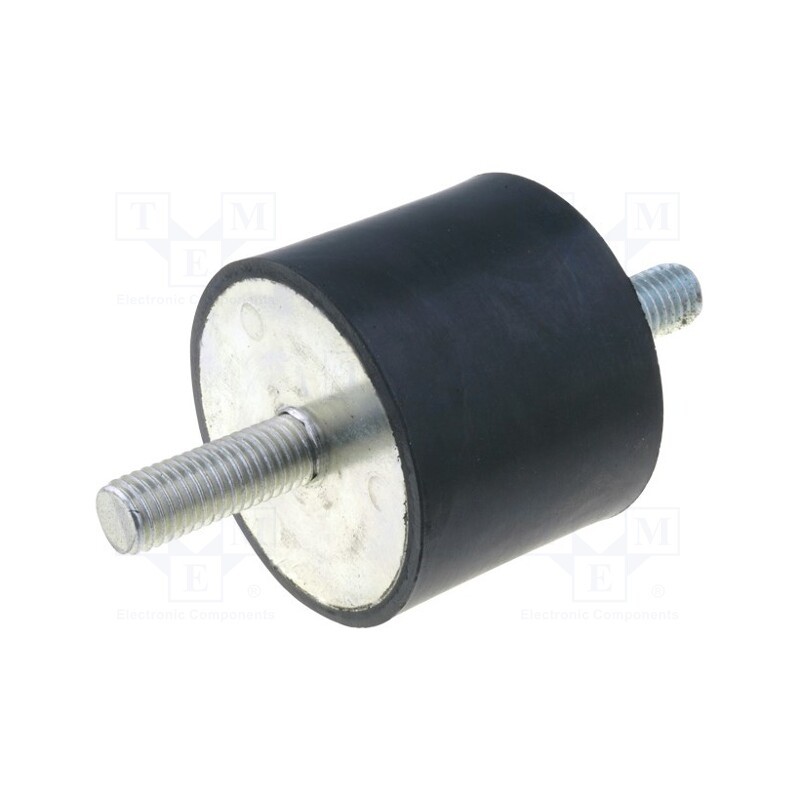1 pcs x ELESA+GANTER - DVA.1-50-40-M10-28-55 - Vibration damper, M10, Ø: 50mm, rubber, L: 40mm, Thread len: 28mm