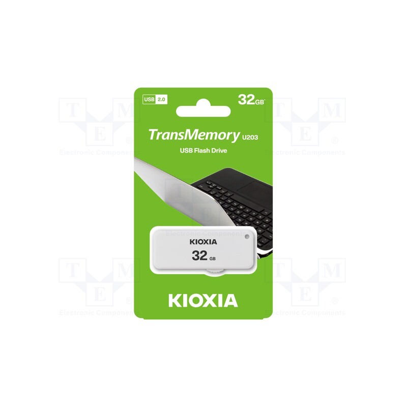 1 pcs x KIOXIA - LU203W032GG4 - Pendrive, USB 2.0, 32GB, USB A, YAMABIKO, white