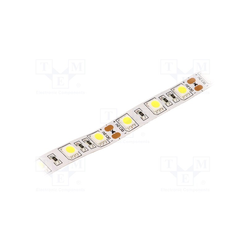 1 m x LUCKYLIGHT - LS-5050W60RN-2 - LED tape, white cold, 5050, 12V, LED/m: 60, 10mm, IP20, 120°, 14.4W/m