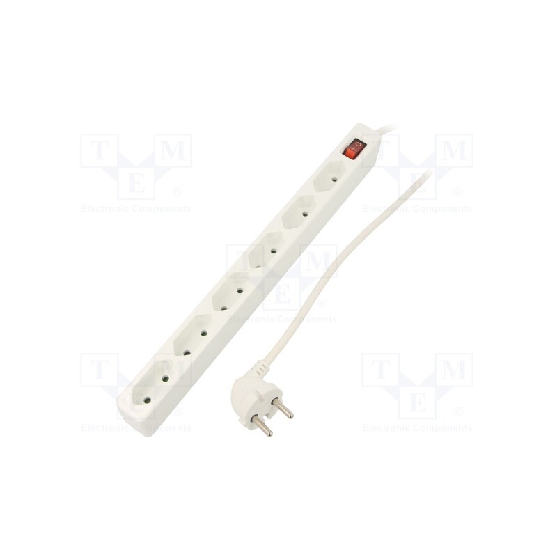 1 pcs x LOGILINK - LPS232 - Plug socket strip: supply, Sockets: 6, 250VAC, 15A, white, 1.5m