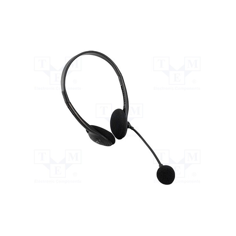 1 pcs x LOGILINK - HS0001 - Headphones with microphone, black, Jack 3,5mm x2, 1.8m, 32Ω, 98dB