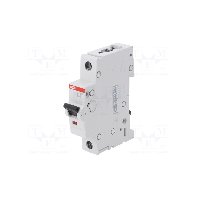 1 pcs x ABB - 2CDS251025R0205 - Circuit breaker, 230VAC, Inom: 20A, Poles: 1, Charact: B, 6kA, IP20