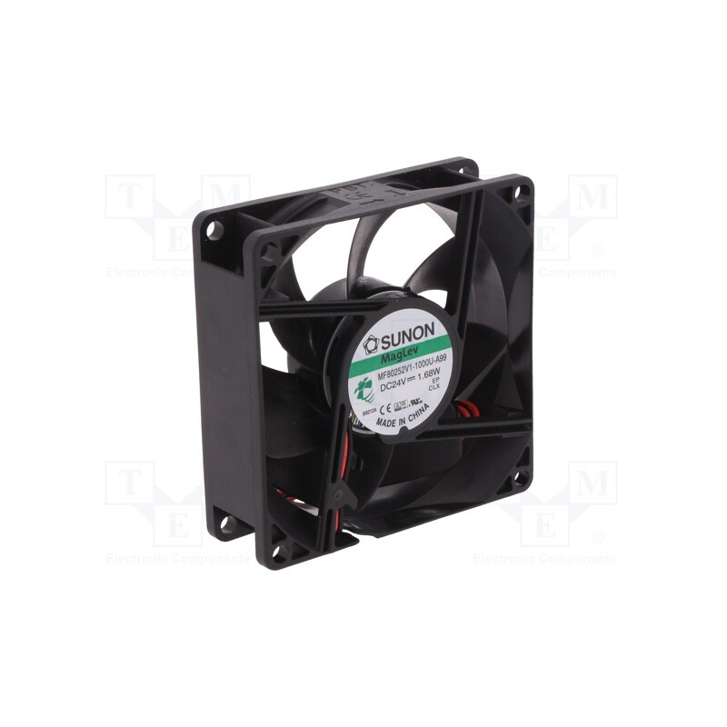 1 pcs x SUNON - MF80252V1-1000U-A99 - Fan: DC, axial, 24VDC, 80x80x25mm, 69.29m3/h, 33dBA, Vapo, 3200rpm