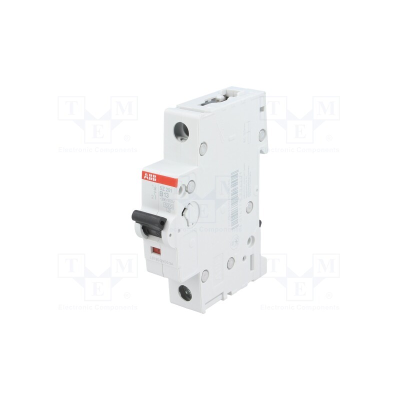 1 pcs x ABB - 2CDS251025R0135 - Circuit breaker, 230VAC, Inom: 13A, Poles: 1, Charact: B, 6kA, IP20