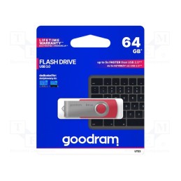 1 pcs x GOODRAM - UTS3-0640R0R11 - Pendrive, USB 3.0, 64GB, R: 110MB/s, W: 20MB/s, red