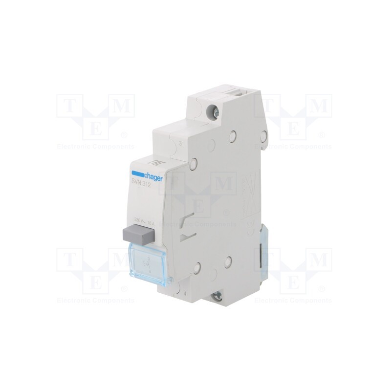 1 pcs x HAGER - SVN312 - Module: pushbutton switch, 230VAC, 16A, for DIN rail mounting