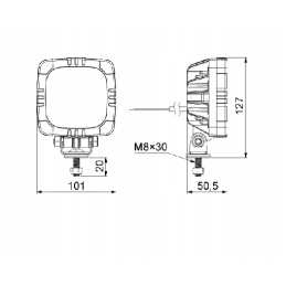 Combined rear lamp with a handle