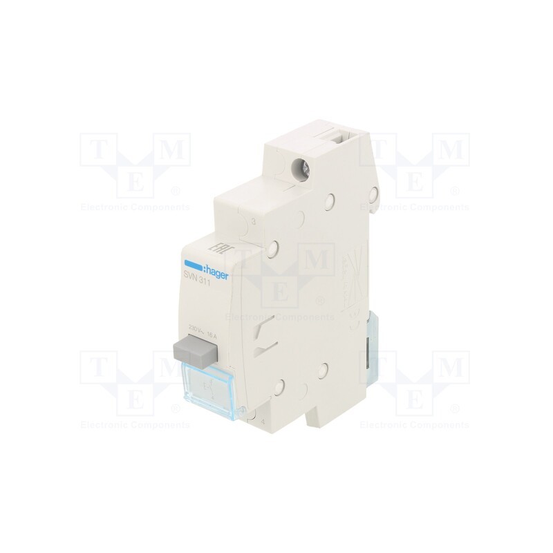 1 pcs x HAGER - SVN311 - Module: pushbutton switch, 230VAC, 16A, for DIN rail mounting