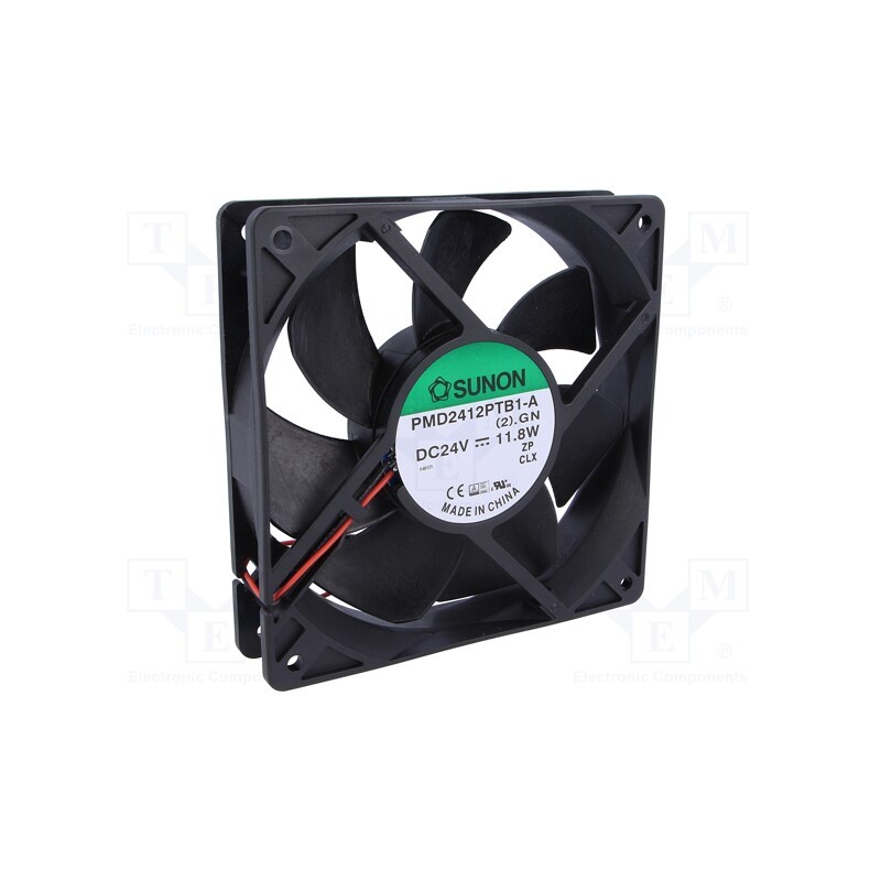 1 pcs x SUNON - PMD2412PTB1-A.(2).GN - Fan: DC, axial, 24VDC, 120x120x25mm, 254.84m3/h, 54dBA, Len: 300mm