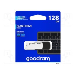 1 pcs x GOODRAM - UCO2-1280KWR11 - Pendrive, USB 2.0, 128GB, R: 20MB/s, W: 5MB/s, USB A, black/white