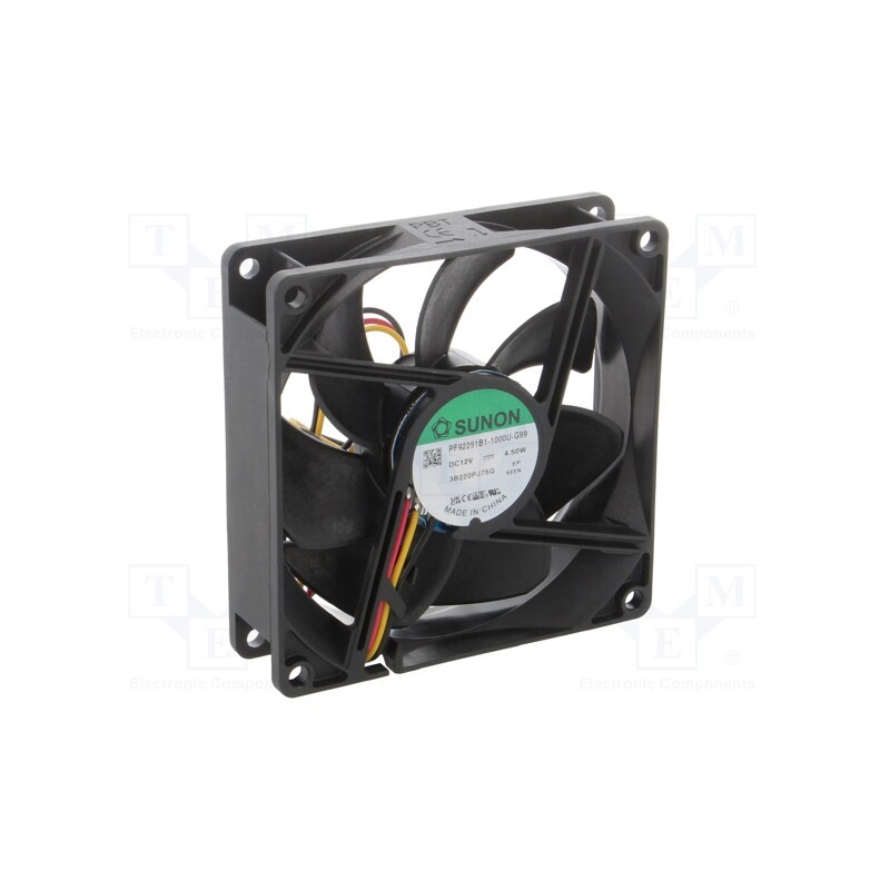 1 pcs x SUNON - PF92251B1-1000U-G99 - Fan: DC, axial, 12VDC, 92x92x25mm, 127.4m3/h, 46.1dBA, ball bearing