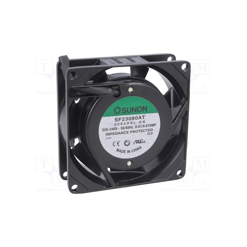 1 pcs x SUNON - SF23080AT2082HSL.GN - Fan: AC, axial, 230VAC, 80x80x25mm, 28.9m3/h(±5%), 29dBA, 2300rpm
