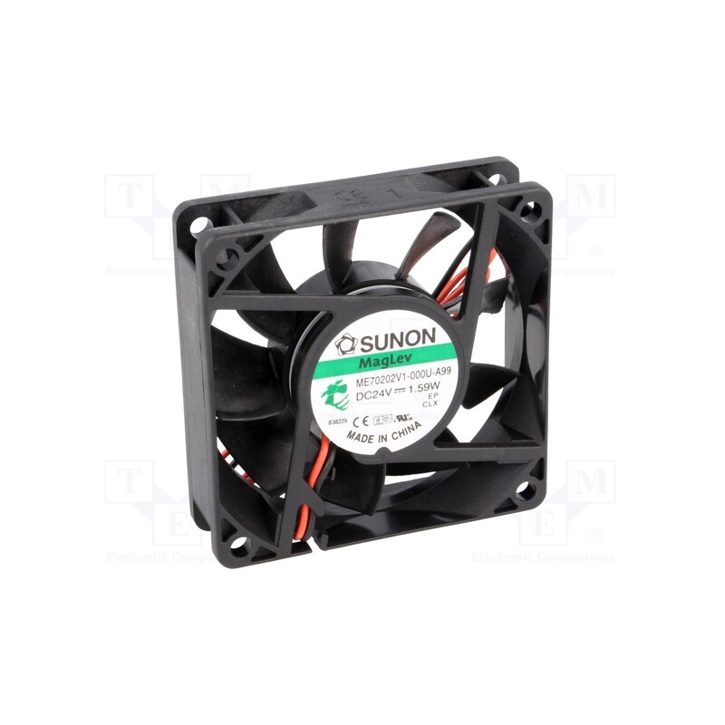 1 pcs x SUNON - ME70202V1-000U-A99 - Fan: DC, axial, 24VDC, 70x70x20mm, 49.27m3/h, 33dBA, Vapo, Len: 300mm