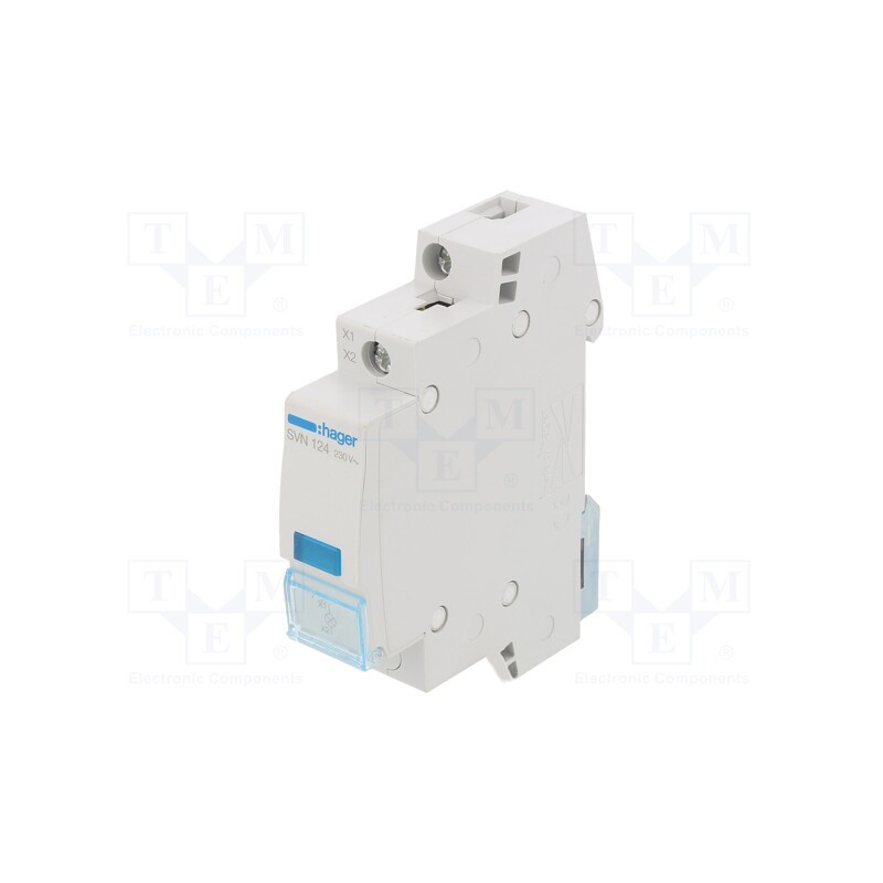 1 pcs x HAGER - SVN124 - LED indicator, 230VAC, for DIN rail mounting, Colour: blue