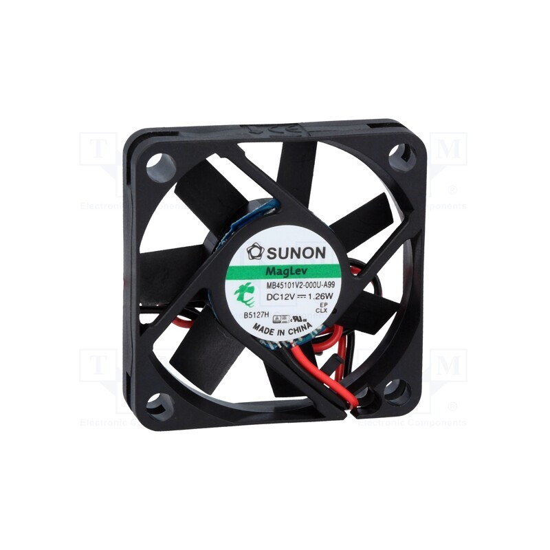 1 pcs x SUNON - MB45101V2-000U-A99 - Fan: DC, axial, 12VDC, 45x45x10mm, 15.6m3/h, 27dBA, Vapo, Len: 300mm