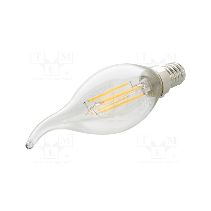 1 pcs x TOSHIBA LED LIGHTING - DELS-FCW44P5L4AF11 - LED lamp, warm white, E14, 230VAC, 470lm, 4.5W, 270°, 2700K