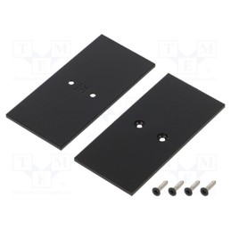 1 set x TOPMET - V4580002S - Cap for LED profiles, black, 2pcs, steel, 33.4x68.8x2mm