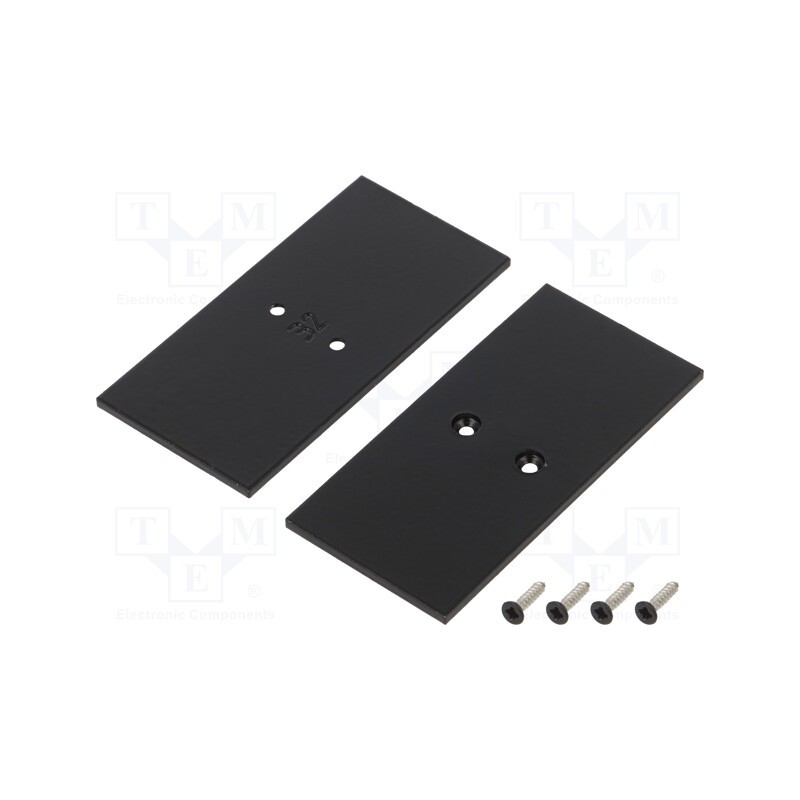 1 set x TOPMET - V4580002S - Cap for LED profiles, black, 2pcs, steel, 33.4x68.8x2mm