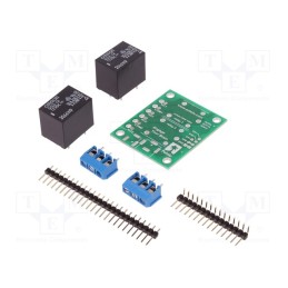 1 pcs x POLOLU - 2-CH SPDT RELAY CARRIER WITH 12VDC RELAY - Module: relay, Ch: 2, 12VDC, max.250VAC, 10A, Uswitch: max.125VDC