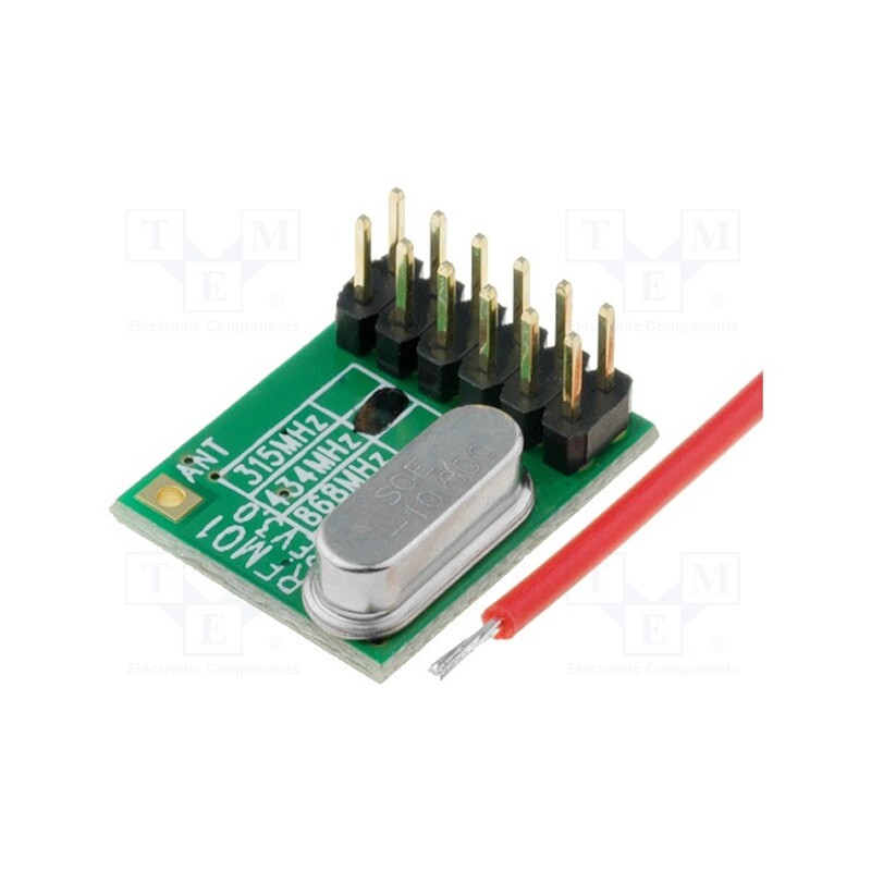 1 pcs x HOPE MICROELECTRONICS - RFM01-433D - Module: RF, FM receiver, FSK, 433.92MHz, SPI, -109dBm, 2.2÷5.4VDC