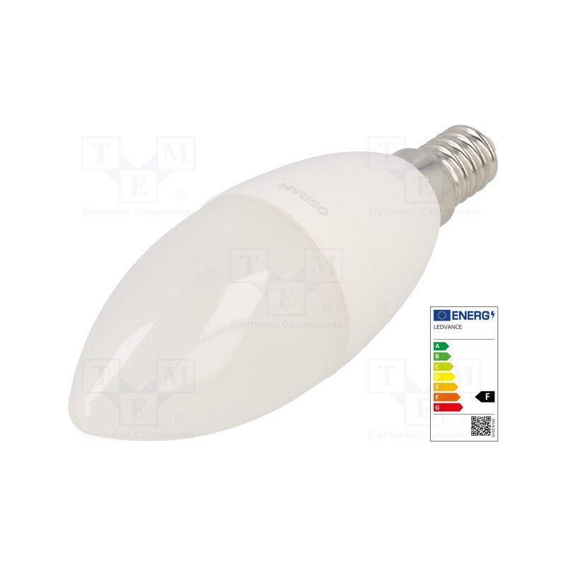 1 pcs x ams OSRAM - 4058075311909 - LED lamp, cool white, E14, 230VAC, 806lm, P: 7W, 6500K, CRImin: 80