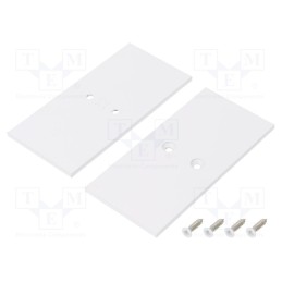 1 set x TOPMET - V4580001S - Cap for LED profiles, white, 2pcs, steel, 33.4x68.8x2mm