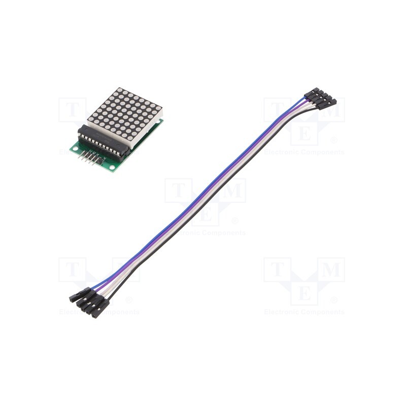 1 pcs x OKYSTAR - OKY3523 - Display: LED, 8x8, red, 50x32x15mm, 5VDC, IC: MAX7219