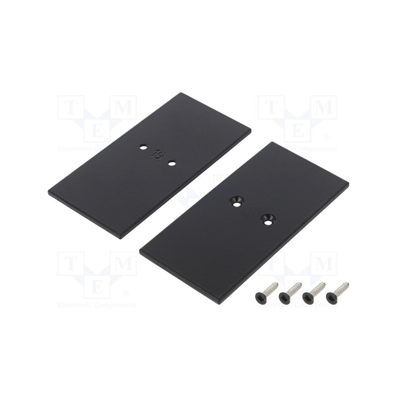 1 set x TOPMET - V4560002S - Cap for LED profiles, black, 2pcs, steel, 33.4x67.5x2mm