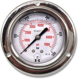 Hydraulic panel pressure gauge 0 500 bar on 1 4