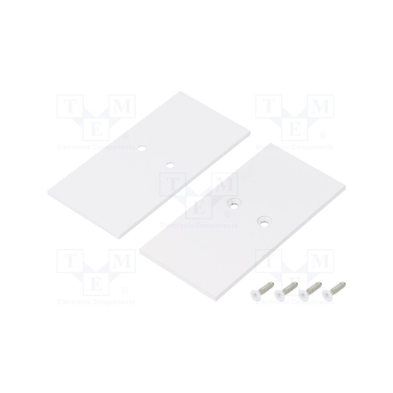 1 set x TOPMET - V4560001S - Cap for LED profiles, white, 2pcs, steel, 33.4x67.5x2mm