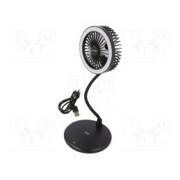 1 pcs x GEMBIRD - TA-WPC10-LEDFAN-01 - USB light, black, DC, with fan, Features: inductance charger, 1.5m
