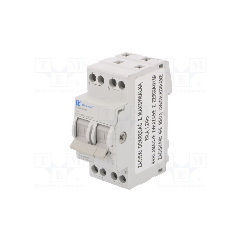 1 pcs x SPAMEL - SPMP\2P40 - Module: mains-generator switch, Poles: 2, 240/415VAC, 40A, IP20