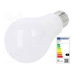 1 pcs x V-TAC - SKU 231 - LED lamp, warm white, E27, 220/240VAC, 1055lm, P: 11W, 200°, 3000K
