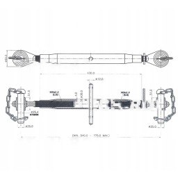Central connector, 2 pins, ball diameter 257 mm