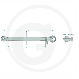 Central connector, 2 pins, ball diameter 257 mm