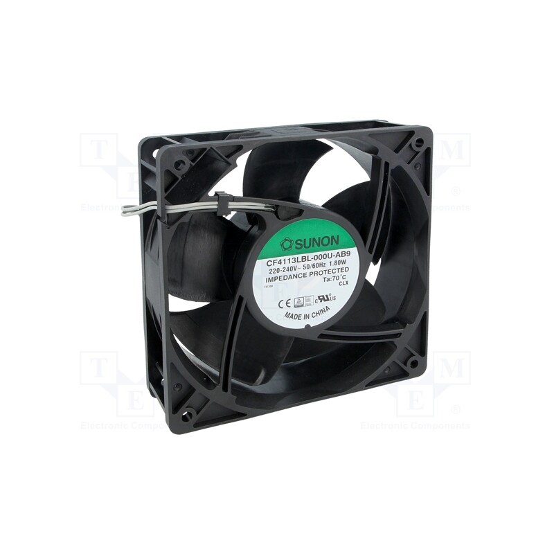 1 pcs x SUNON - CF4113LBL-000U-AB9 - Fan: EC, axial, 230VAC, 120x120x38mm, 109.24m3/h, 31.4dBA, IP55