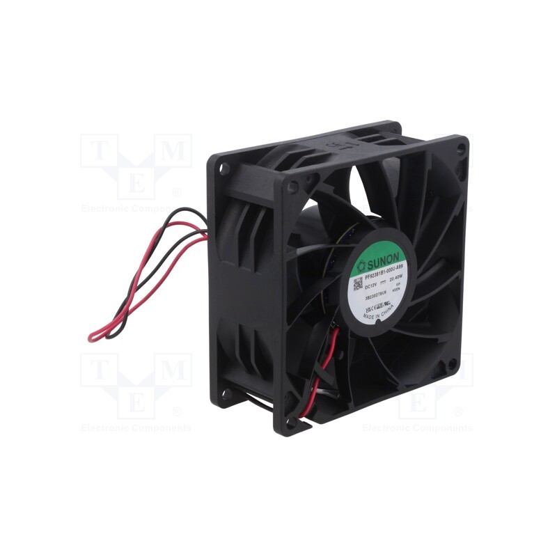 1 pcs x SUNON - PF92381B1-000U-A99 - Fan: DC, axial, 12VDC, 92x92x38mm, 234.63m3/h, 69.5dBA, Len: 3000mm