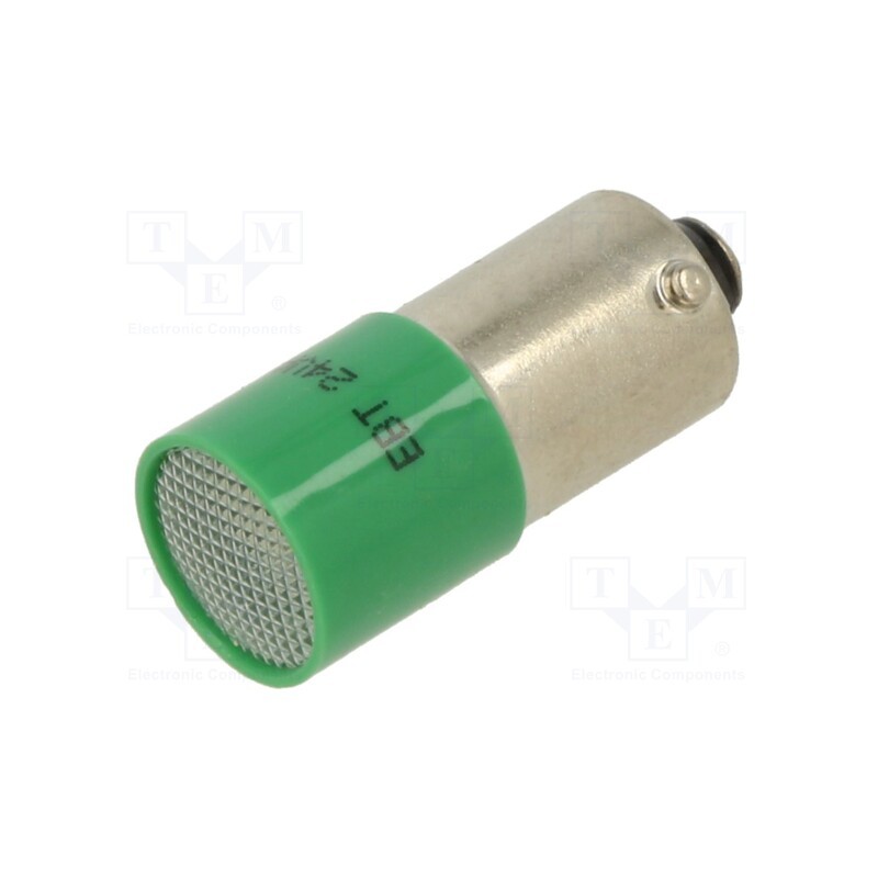 1 pcs x CML INNOVATIVE TECHNOLOGIES - 18802351 - Indicator: LED, BA9S,T10, green, plastic, 24VAC, 24VDC, -20÷60°C