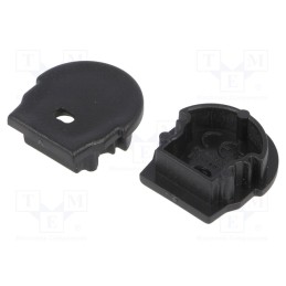 1 set x TOPMET - A1970002 -AS - Cap for LED profiles, black, 2pcs, ABS, with hole,rounded, UNI12